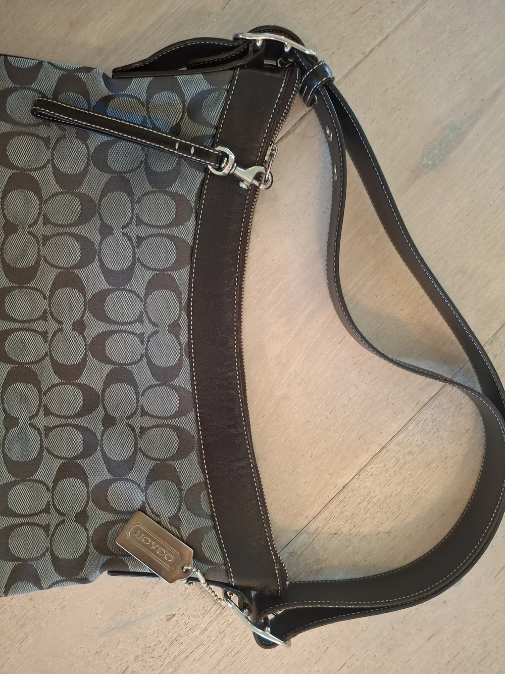 Coach Brown Signature Canvas Shoulder Bag